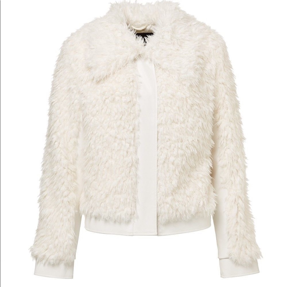 UnReal Faux Fur Fudge Jacket White NWT Size S